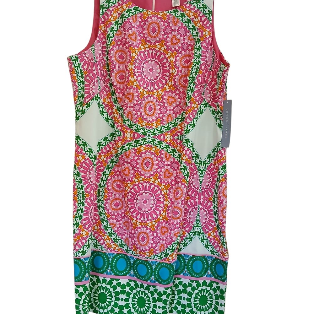 Colorful Sleeveless Dress with Geometric Patterns